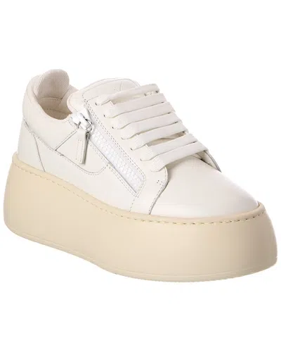 Giuseppe Zanotti Alma Leather Platform Sneaker In White