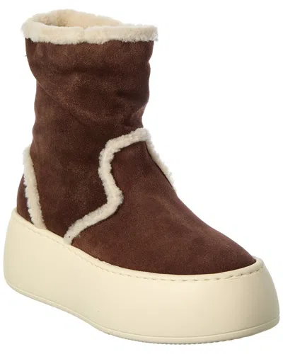 Giuseppe Zanotti Alma Suede & Shearling Platform Boot In Brown
