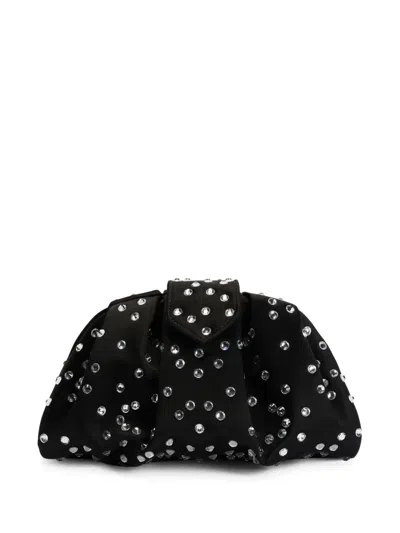 Giuseppe Zanotti Amande Precious Rhinestone-embellished Clutch Bag In Black