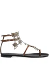 Giuseppe Zanotti Amira Embellished Suede Sandals In Brown