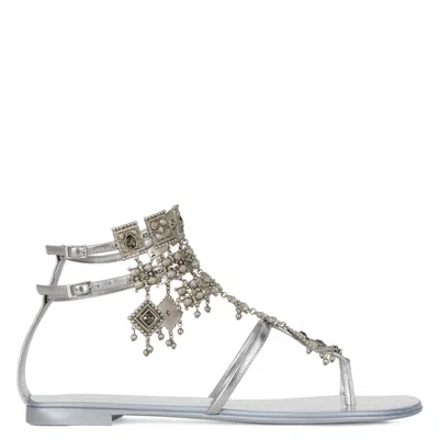 Giuseppe Zanotti Amira Charm-embellished Sandals In Silver