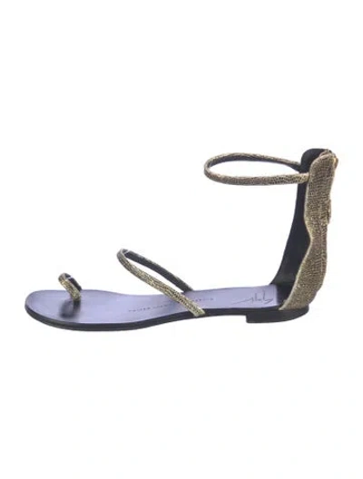 Pre-owned Giuseppe Zanotti Animal Print Gladiator Sandals In Blue