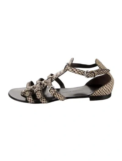 Pre-owned Giuseppe Zanotti Animal Print Gladiator Sandals In Brown/neutrals