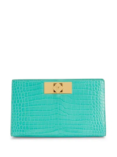 Giuseppe Zanotti Annhita Leather Clutch In Blue