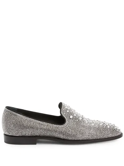Giuseppe Zanotti Anthime Crystal-embellished Loafers In Black