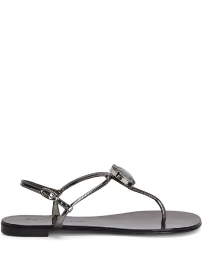 Giuseppe Zanotti Anthonia Thong Sandals In Grey