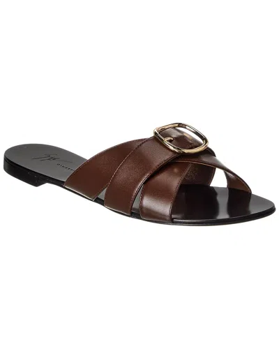 Giuseppe Zanotti Anuvorock Leather Sandal In Brown