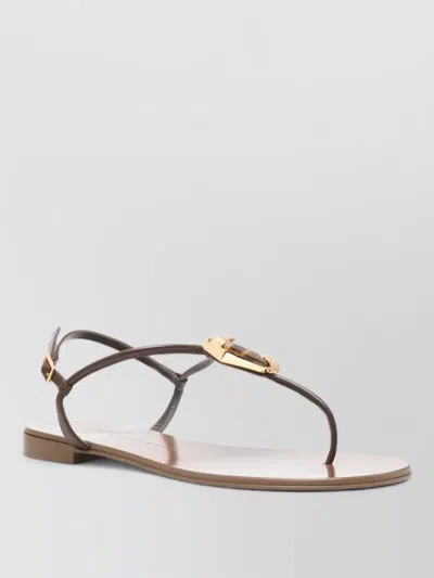 Giuseppe Zanotti Atlantide Flat Thong Sandals Toe Ring In Gray