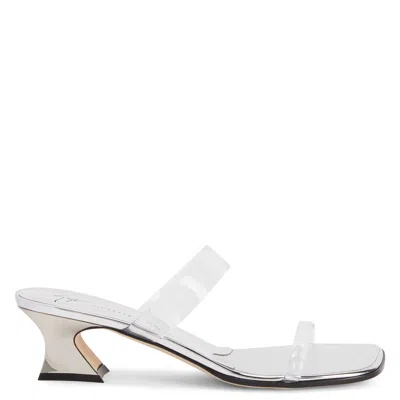Giuseppe Zanotti 45mm Transparent Mid-block Sandals In White