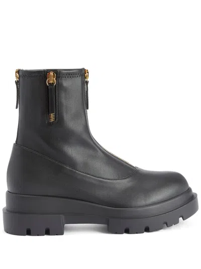 Giuseppe Zanotti Avice Logo-patch Ankle Boots In Black
