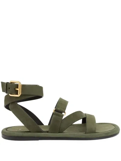 Giuseppe Zanotti Aymon Buckled Suede Sandals In Green