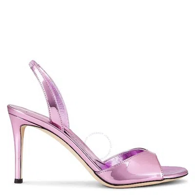 Giuseppe Zanotti Basic 85 Slingback Metallic Sandals In White