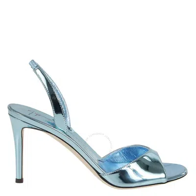 Giuseppe Zanotti Basic 85 Slingback Metallic Sandals In White