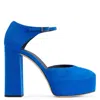Giuseppe Zanotti Bebe Suede Platform Pumps In Blue
