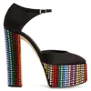 Giuseppe Zanotti New York Satin Embellished Platform Pumps In Black