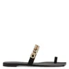 Giuseppe Zanotti Ladies Black Berenicee Chain Chain Detail Flat Sandals In Black