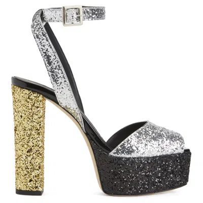 Giuseppe Zanotti Betty 140mm Glitter-embellished Sandals In Silver