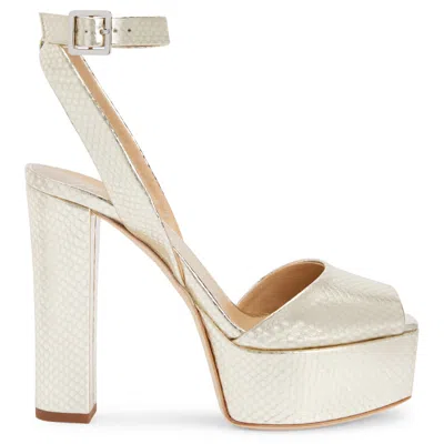 Giuseppe Zanotti Betty 120mm Python-print Sandals In Gold