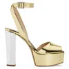 Giuseppe Zanotti Betty 140mm Platform Sandals In Gold