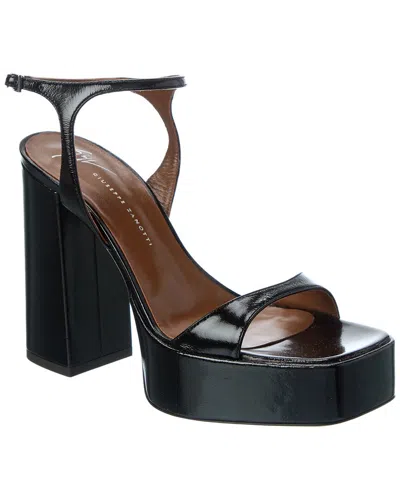 Giuseppe Zanotti Biarritz 85 Leather Platform Sandal In Black