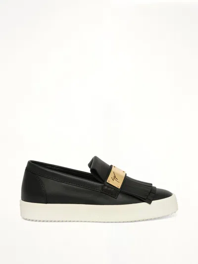 Giuseppe Zanotti Birel Vague Fringed Logo-plaque Sneakers In Black