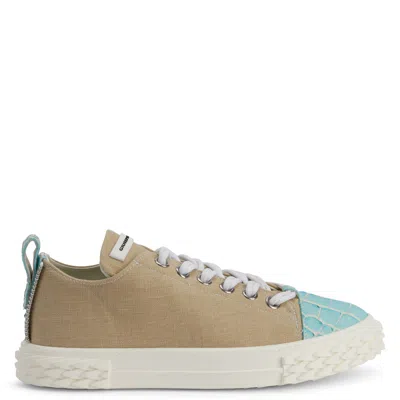 Giuseppe Zanotti Nicki Leather Low-top Sneakers In Beige
