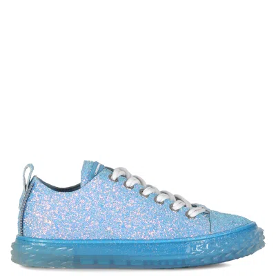 Giuseppe Zanotti Blabber Glitter Low-top Sneakers In Blue