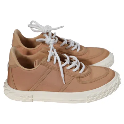 Giuseppe Zanotti Blabber Low Top Trainers In Pink Cotton In Brown