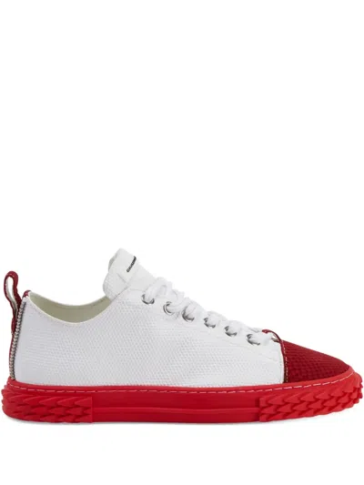 Giuseppe Zanotti Blabber Panelled Serrated-sole Sneakers In White