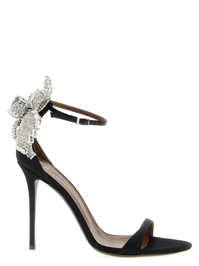 GIUSEPPE ZANOTTI BLACK ANKLE STRAP HEELS