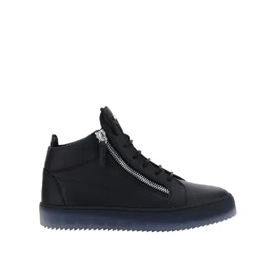 Giuseppe Zanotti Black Calfskin High Top Men's Sneakers