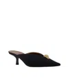 Giuseppe Zanotti Carole Leather Mules Pointed Toe Embellishment In Black