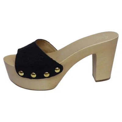 Pre-owned Giuseppe Zanotti Black Embossed Leather Platform Mule Heels - Eu 39
