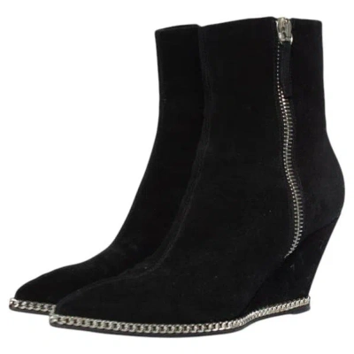 Pre-owned Giuseppe Zanotti , Black Jardin Wedge Ankle Boots