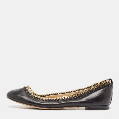 Giuseppe Zanotti Black Leather Ballet Flats