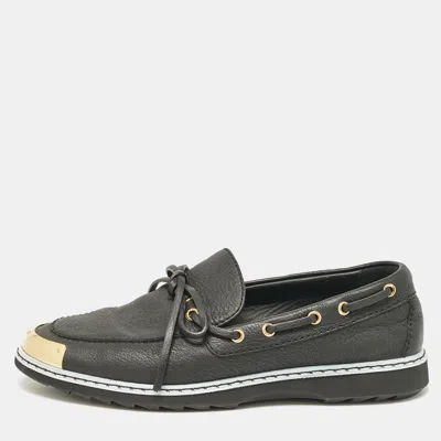 Pre-owned Giuseppe Zanotti Black Leather Bow Slip On Sneakers Size 42