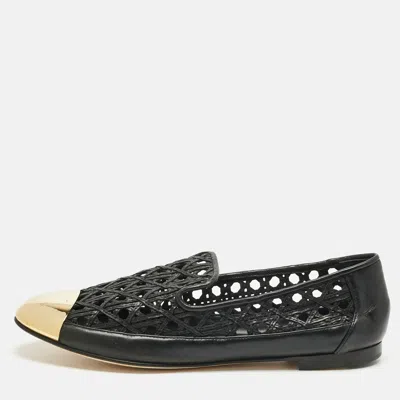 Giuseppe Zanotti Black Leather Cap Toe Smoking Slippers