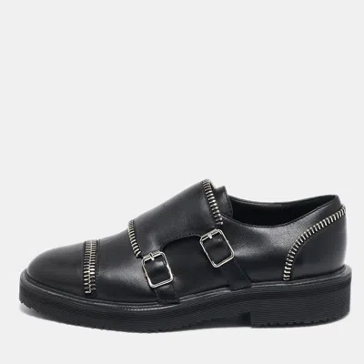 Pre-owned Giuseppe Zanotti Black Leather Oxfords Size 36