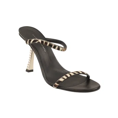 Giuseppe Zanotti Black Marty Leather Glitter Heels