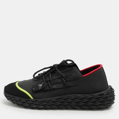 Pre-owned Giuseppe Zanotti Black Mesh And Rubber Urchin Low Top Sneakers Size 42