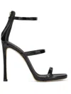 GIUSEPPE ZANOTTI BLACK MIRRORED PATENT LEATHER HARMONY SANDAL