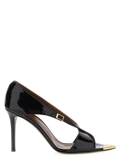 Giuseppe Zanotti Black Open Toe Heels