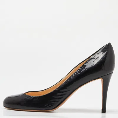 Pre-owned Giuseppe Zanotti Black Patent Leather Round Toe Pumps Size 39