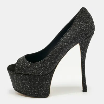 Giuseppe Zanotti Black Quartz And Suede Sharon Platform Pumps