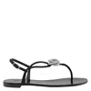 Giuseppe Zanotti Black Rosalia Crystal Embellished Thong Sandals