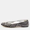 Giuseppe Zanotti Black Satin Crystal Embellished Ballet Flats In Black