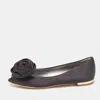 Giuseppe Zanotti Black Satin Flower Applique Ballet Flats In Black