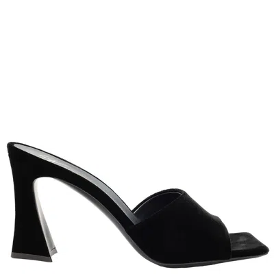 Giuseppe Zanotti Black Solhene Velvet-effect Mules