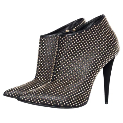 Pre-owned Giuseppe Zanotti , Black Studded Ankle Boots.