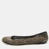 Giuseppe Zanotti Black Suede Crystal Embellished Ballet Flats In Black